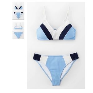 Navy, Blue, and White Bikini